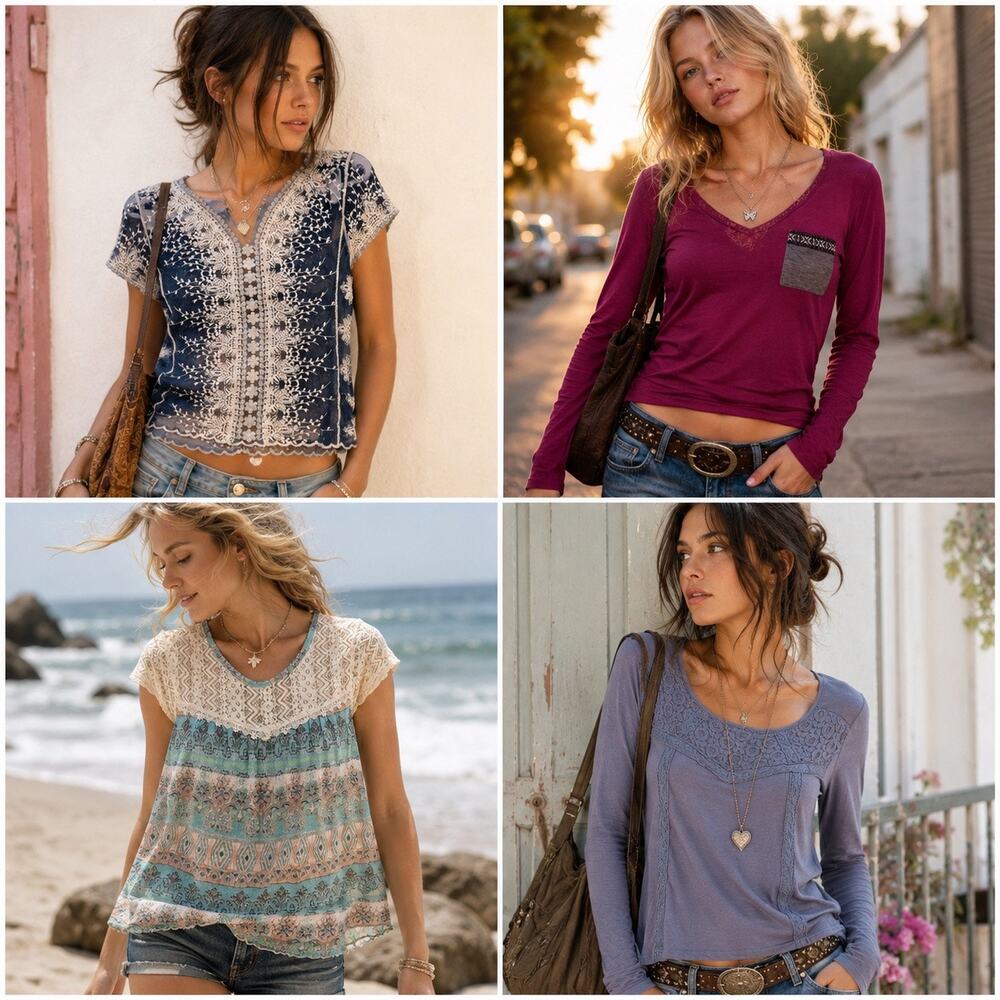 Women’s Small Lot of 4 Y2K Vintage Shirts Tops